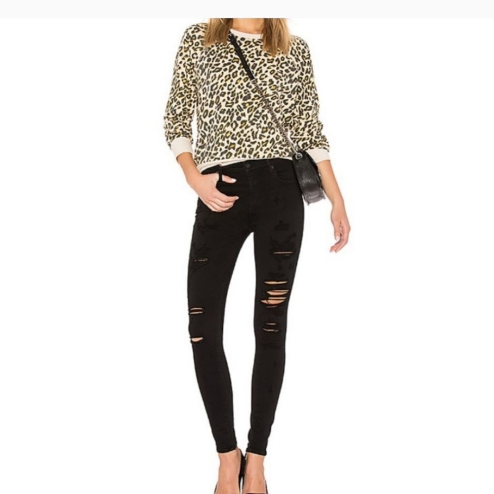 Agolde Sophie High Waist Skinny Jeans in Moonstruck Ripped Distressed Sz…
